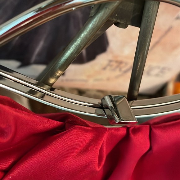 New Bright Red Satin Evening Bag by Lulu Townsend - Picture 4 of 6